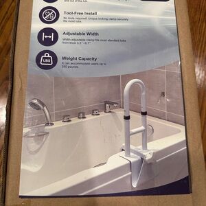 Adjustable White Bath Safety Rail NEW‎ in Box